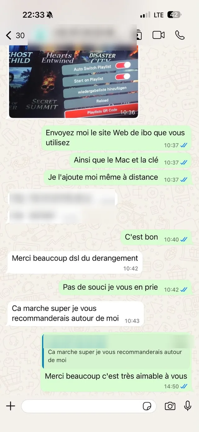 Avis client IPTV sur WhatsApp : Ça marche super, je vous recommanderais autour de moi