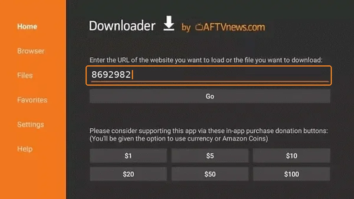 Code Downloader 8692982 pour installer Neo 4K sur Fire TV et box Android